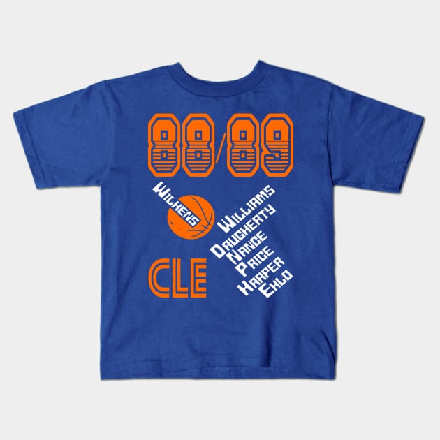 1988-89 Cleveland Cavaliers Kids T-Shirt by Pastime Pros